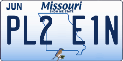 MO license plate PL2E1N
