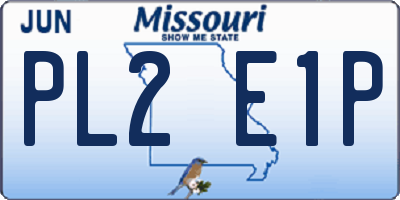 MO license plate PL2E1P