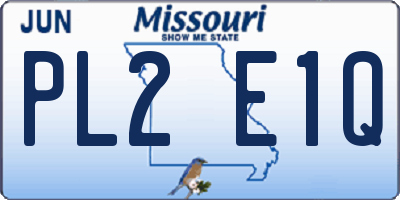 MO license plate PL2E1Q