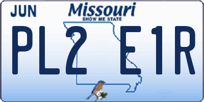 MO license plate PL2E1R