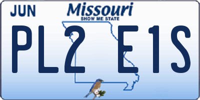 MO license plate PL2E1S