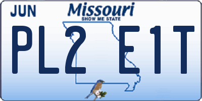 MO license plate PL2E1T