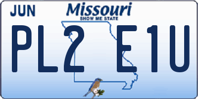 MO license plate PL2E1U