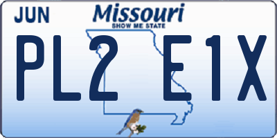 MO license plate PL2E1X