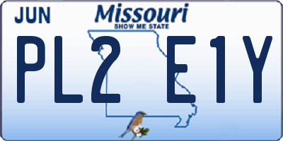 MO license plate PL2E1Y