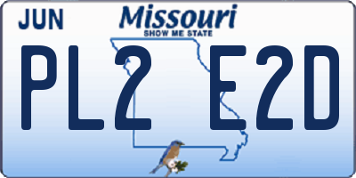MO license plate PL2E2D