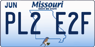 MO license plate PL2E2F