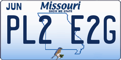 MO license plate PL2E2G