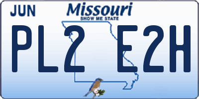 MO license plate PL2E2H