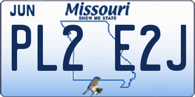 MO license plate PL2E2J