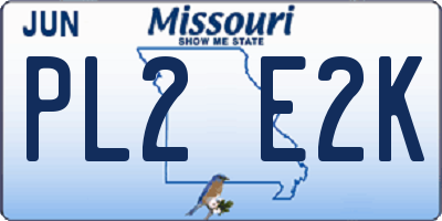 MO license plate PL2E2K