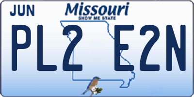 MO license plate PL2E2N