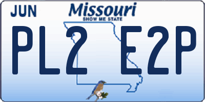 MO license plate PL2E2P
