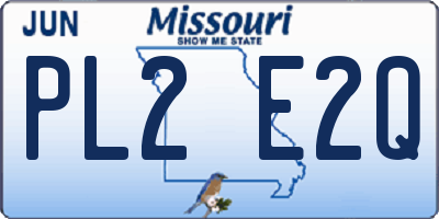 MO license plate PL2E2Q