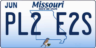 MO license plate PL2E2S