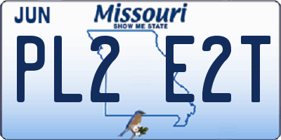 MO license plate PL2E2T