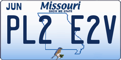 MO license plate PL2E2V
