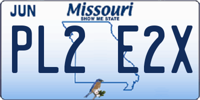 MO license plate PL2E2X