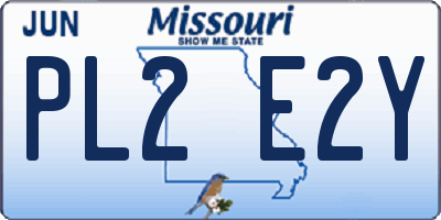 MO license plate PL2E2Y