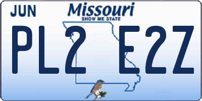 MO license plate PL2E2Z