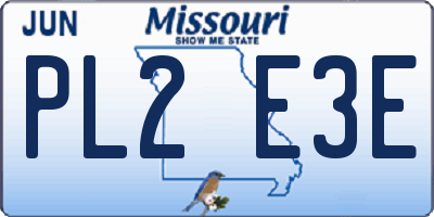 MO license plate PL2E3E