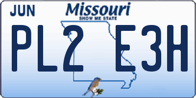MO license plate PL2E3H
