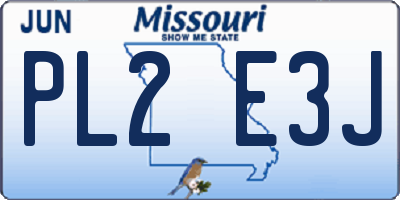 MO license plate PL2E3J