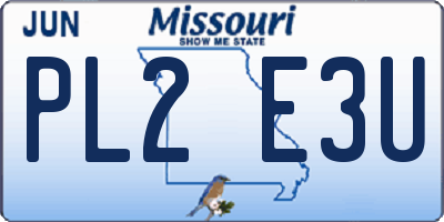 MO license plate PL2E3U