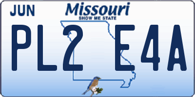 MO license plate PL2E4A