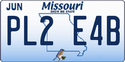 MO license plate PL2E4B