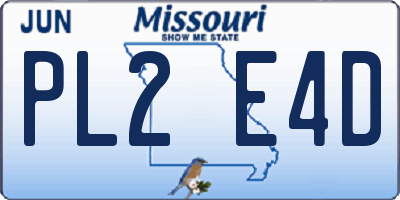 MO license plate PL2E4D