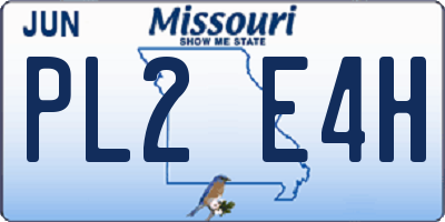 MO license plate PL2E4H