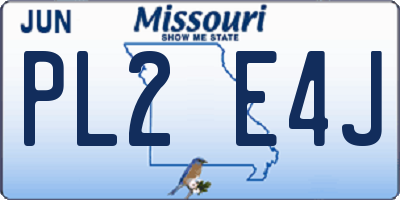 MO license plate PL2E4J