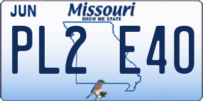 MO license plate PL2E4O