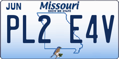 MO license plate PL2E4V
