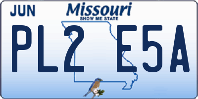 MO license plate PL2E5A