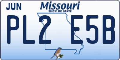 MO license plate PL2E5B