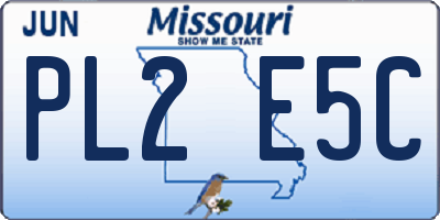 MO license plate PL2E5C