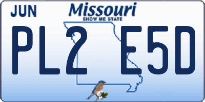 MO license plate PL2E5D