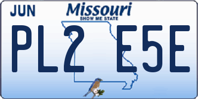 MO license plate PL2E5E