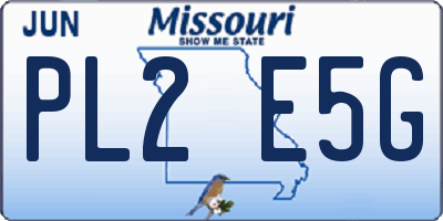 MO license plate PL2E5G