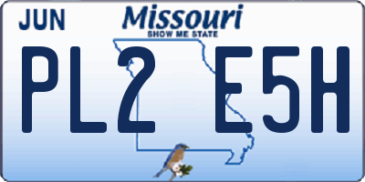 MO license plate PL2E5H