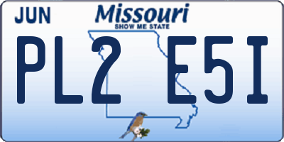 MO license plate PL2E5I