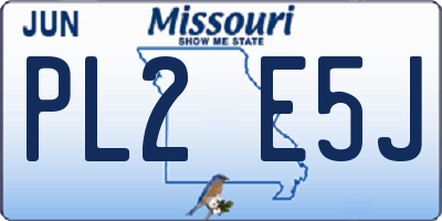 MO license plate PL2E5J