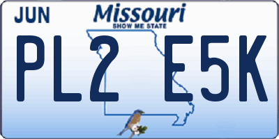 MO license plate PL2E5K