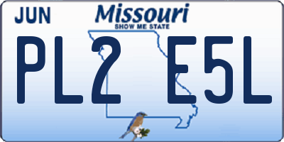 MO license plate PL2E5L
