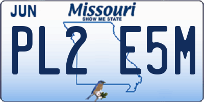 MO license plate PL2E5M