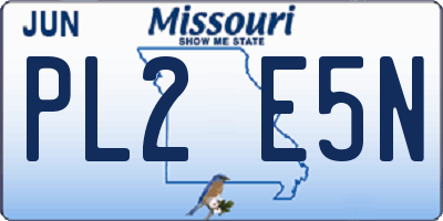 MO license plate PL2E5N