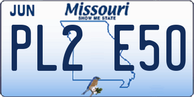 MO license plate PL2E5O