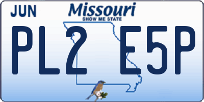 MO license plate PL2E5P